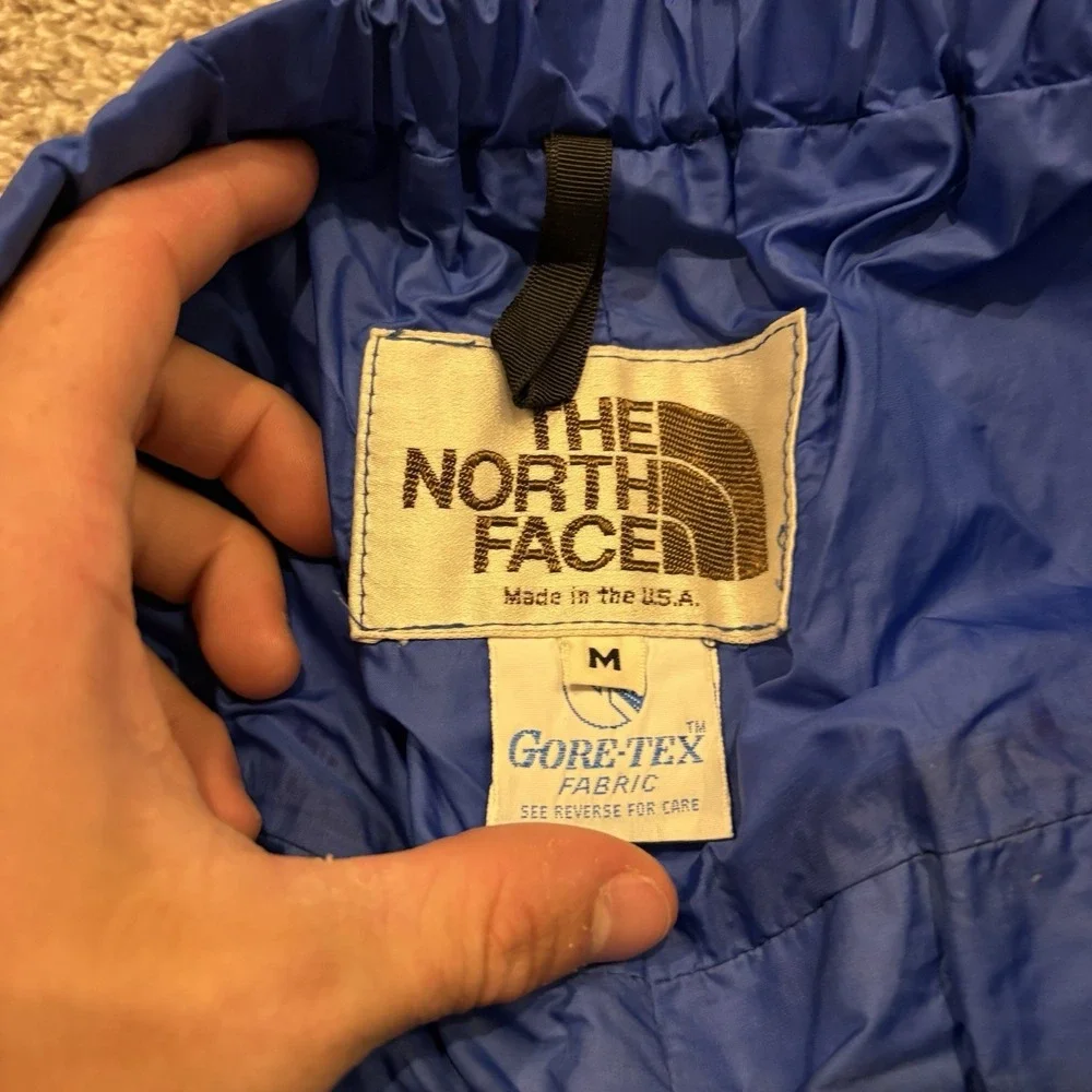 Vintage North Face Brown Label Gore-Tex Shell Pants Made In USA Blue Medium 80's